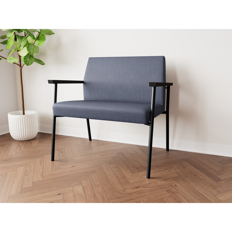 Lesro Chaise de bureau Mystic, Noir, Plot Line bleu marine