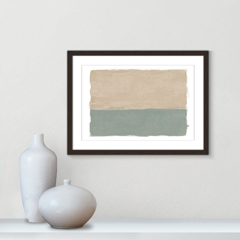 «Sage and Sand II - Landscape Version Print» par Natalie Carpentieri, Noyer à grain ouvert, L 23 po x H 17 po, Imprimé mat