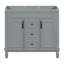 Meuble-lavabo de salle de bain sans lavabo supérieur, armoire seulement, armoire de rangement moderne avec 2 portes à fermeture douce et 2 tiroirs-117382964