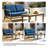 Polett Teak Outdoor Two-person Patio Set With Cushions And Side Table-459058469-459058471