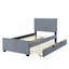 Lit plateforme tapissier simple en velours avec lit gigogne simple-640527974