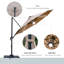 Breelan 292cm Lighted Cantilever Parasol-1173413163