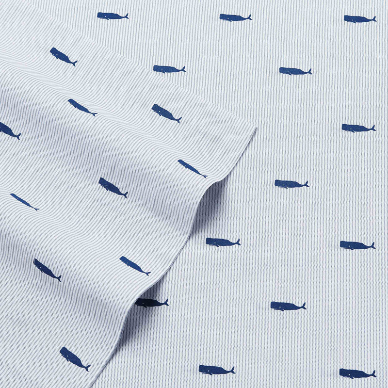 Ensemble de draps en percale de coton 200 fils Bradford, Ensemble de draps pour grand lit avec 2 taies d'or, Baleine, rayures