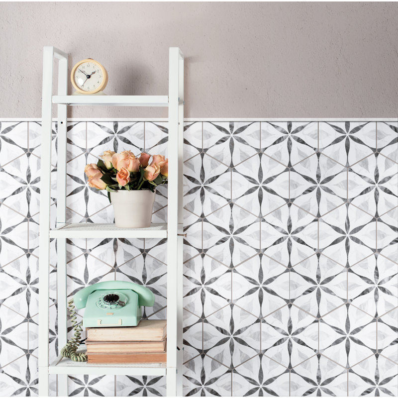 Carreau de porcelaine à motif hexagonal 7 po x 8 po Classico Bardiglio
