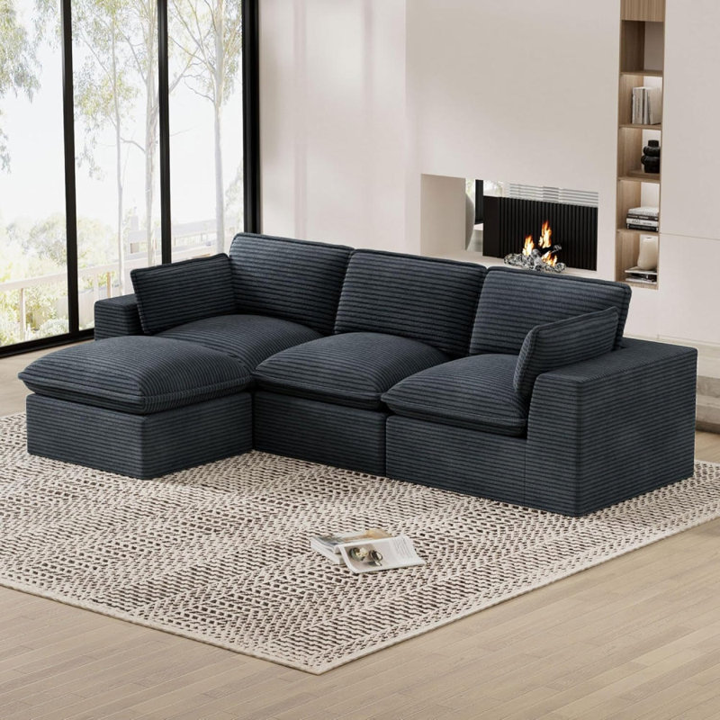 Canapé modulaire Boneless, Gris foncé