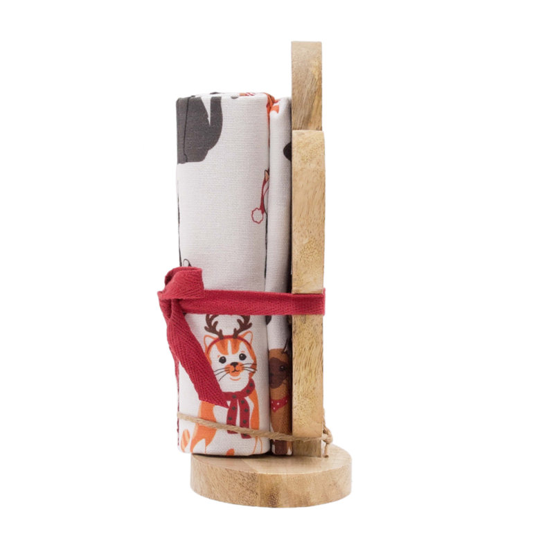 Ensemble de cadeau de Noël pour chat et serviette pour chat Pawlidays