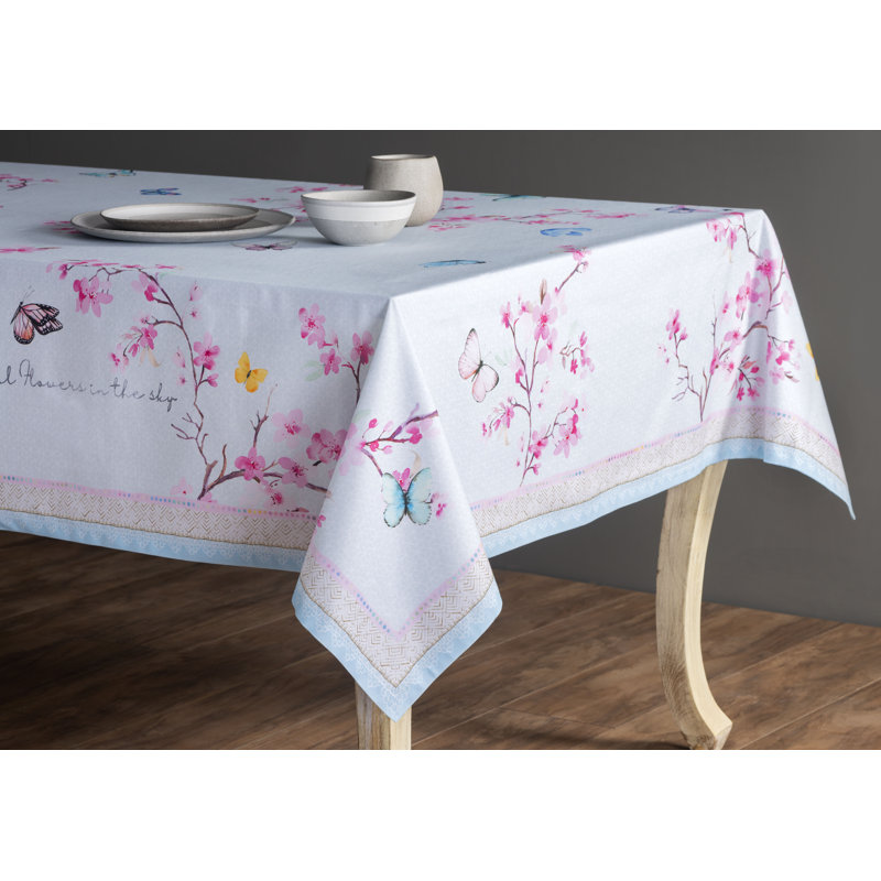 Floral 100% Cotton Square Tablecloth, 60" L x 60" W