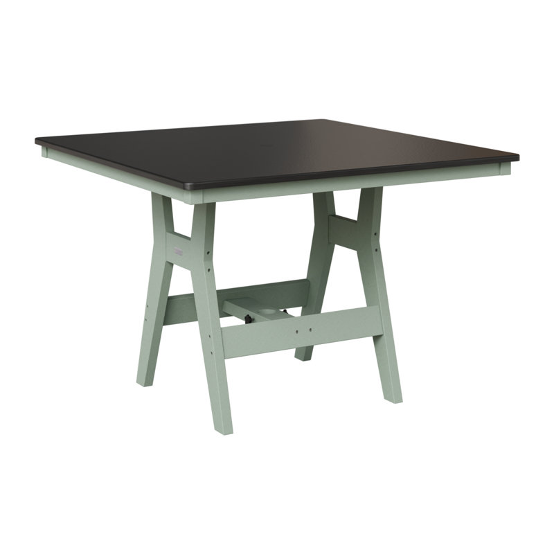 Table de bar berlinoise Berlin Harbor, Noir martelé, H 38,87 po x l 44 po x P 44 po, Écume de mer, écume de mer