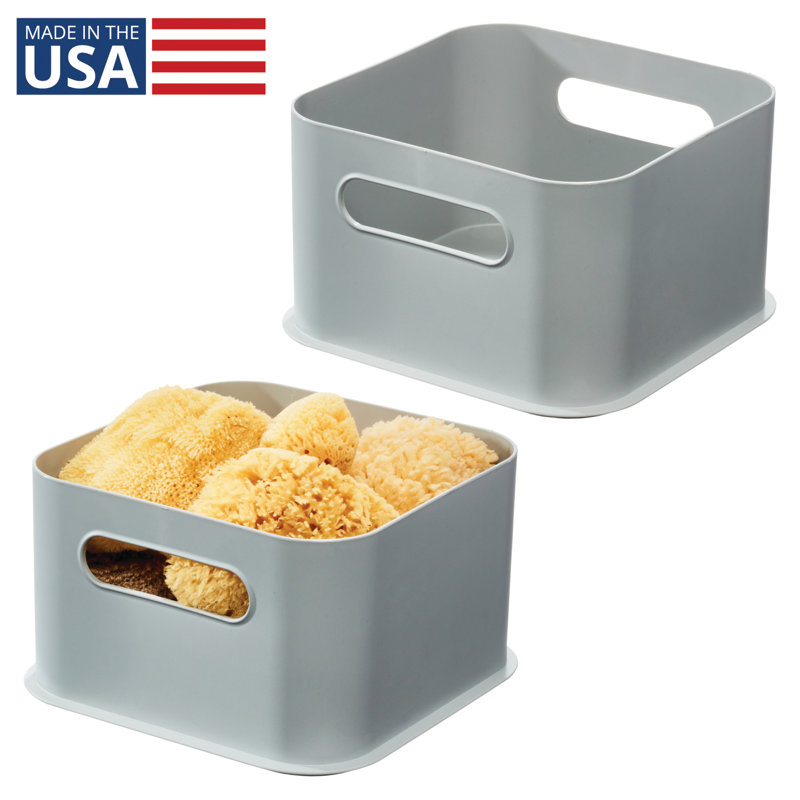 Plastic Storage Bins with Handles for Household Storage and Organization - Ideal for Kitchen, Bathroom, or Home Office