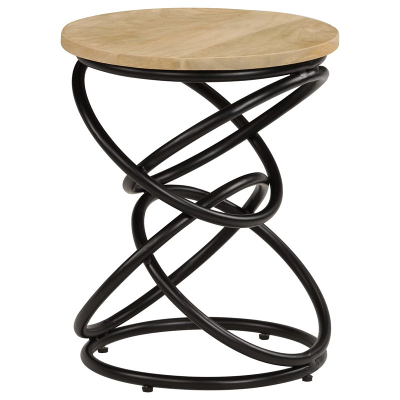Table de bout en bois de manguier massif 15,7 po x 19,7 po