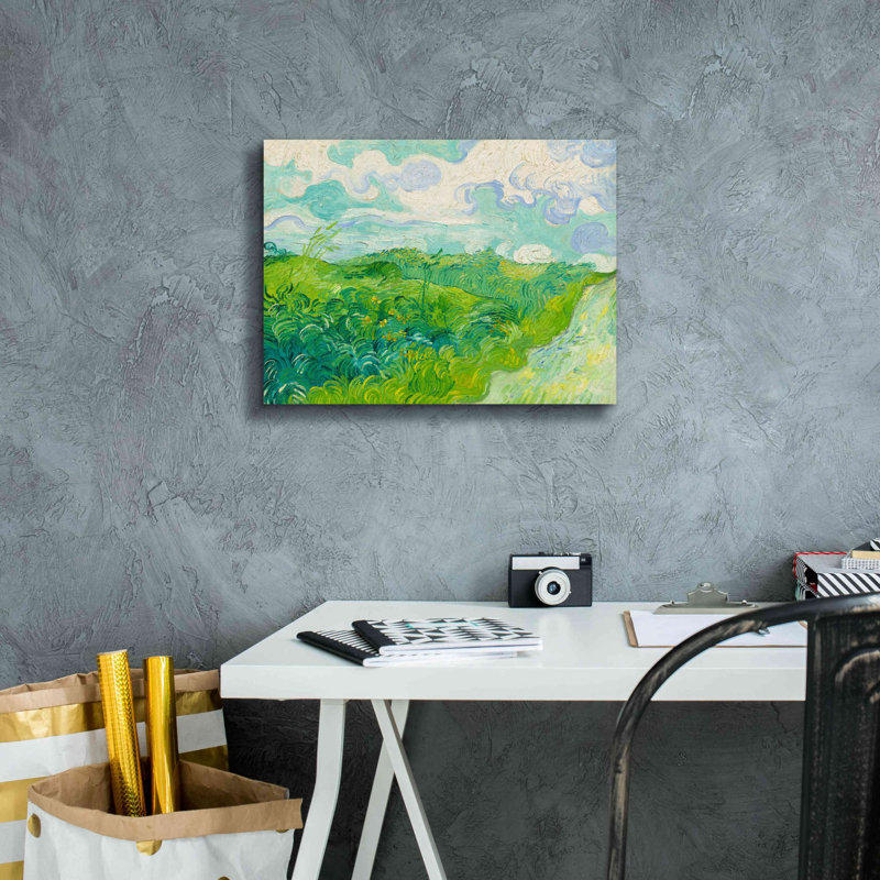 Champ de blé vert, Auvers par MASTERS, H 12 po x l 16 po x P 0,75 po