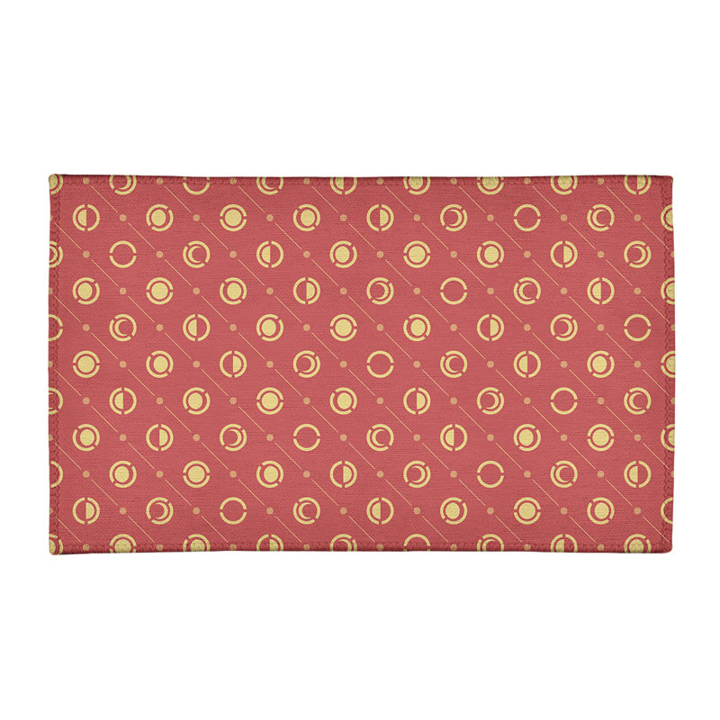 Tapis orange/jaune lune phases, Rectangle 3 pi x 5 pi