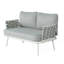 Causeuse et table en acier, blanc cassé et gris-1496700008-1496699991