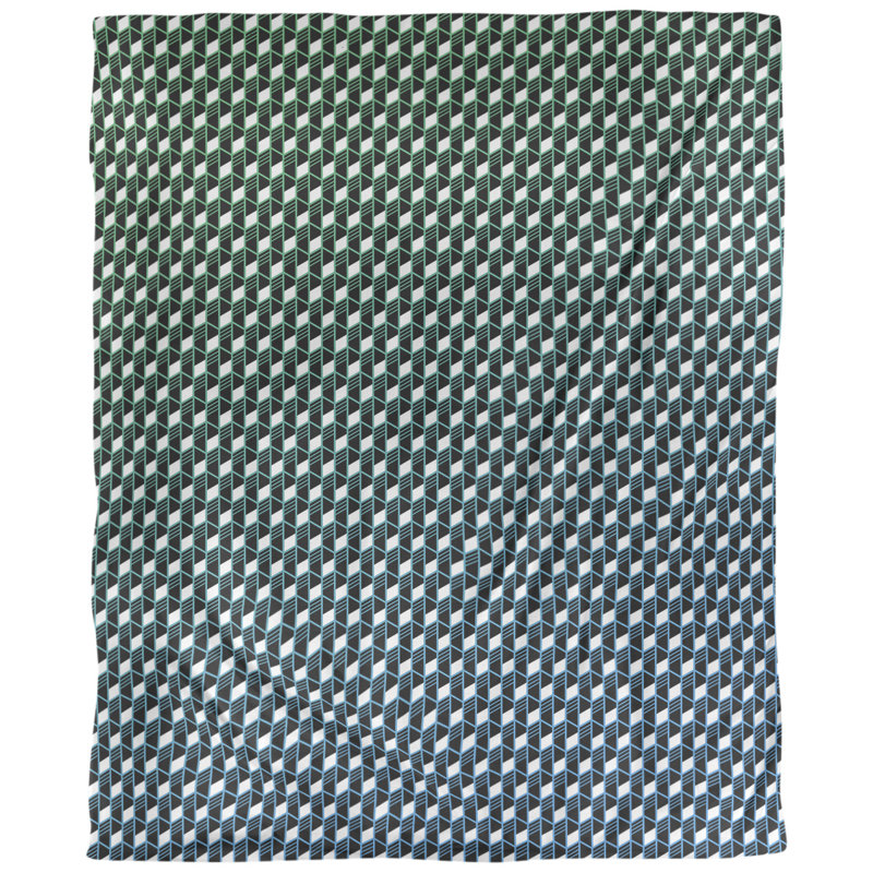Housse de couette Katelyn Elizabeth, Housse de couette pour grand lit, Microfibre, Vert, bleu et noir
