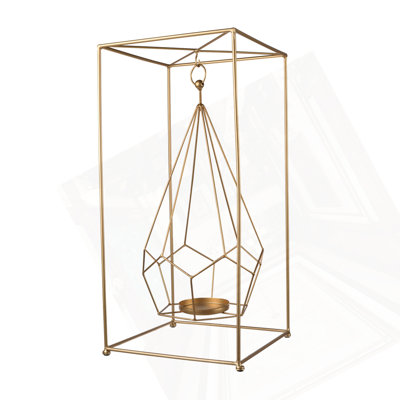 Porte-bougie en métal 10,2 x 10,2 x 21,5 po