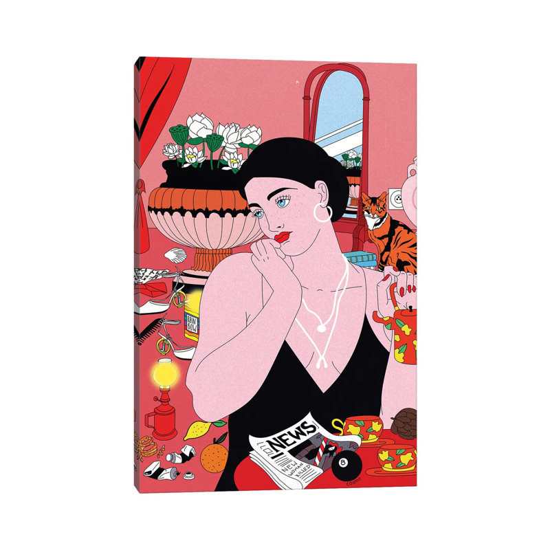 Thinking by Cosmo - Print on Canvas, Wrapped Canvas, 101.6cm H x 20.32cm W x 1.91cm D