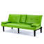 Le canapé-lit multifonctionnel en PVC vert de 67 pouces, avec un design pliable et porte-gobelet, le rend extrêmement pratique pour transformer le salon en chambre d'amis-1286461603