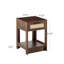 Table de bout en rotin de 15,75 po, table de chevet avec tiroir et table de chevet pour petits espaces