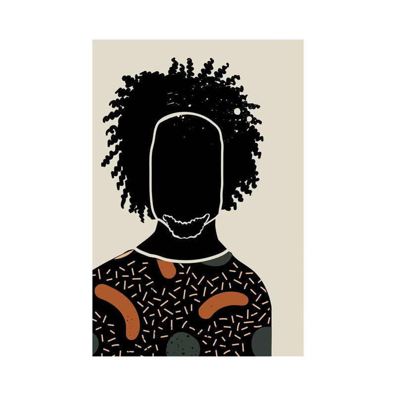 «Black Hair IX», reproduction d'impression, Pas de tapis, H 32 po x l 48 po x 1,5 po, Toile tendue