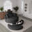 Upholstered Swivel Barrel Chair With Ottoman And Tray, Soft Corduroy Fabric-374452792