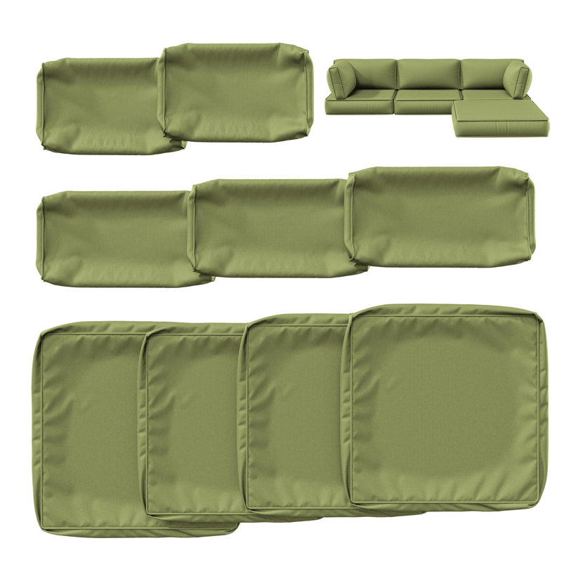 9 housses de coussin d'extérieur pour housses de patio toutes saisons pour meubles d'extérieur, housses seulement 9 pièces