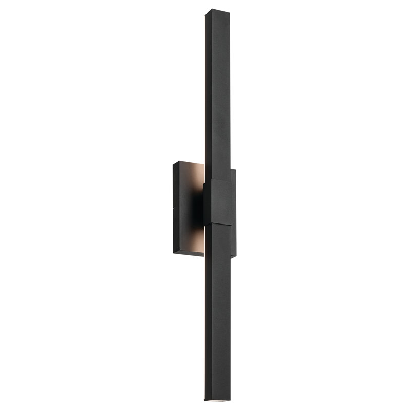 30" Black LED Outdoor Wall Light, 30" H x 5" W x 3.5" D
