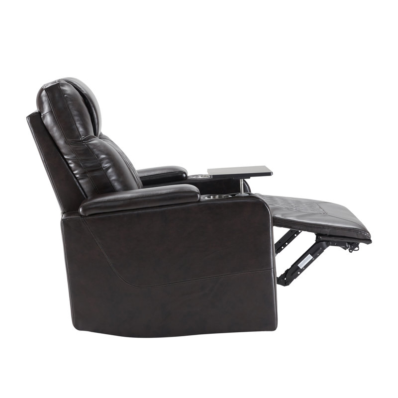 Fauteuil inclinable Power Motion avec port de charge USB, rangement pour bras cachés, 2 porte-gobelets et plateau pivotant à 360 °