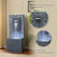 Fontaine d'extérieur en cascade avec lumière DEL, débit réglable, conception en polyrésine durable pour les jardins et les patios-114318005