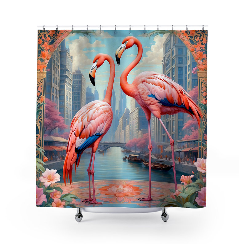 Rideau de douche Miro Flamingo
