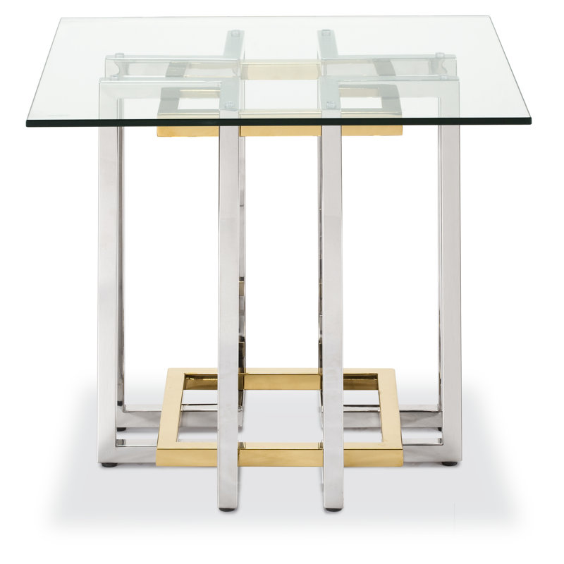 Temple Cloud Glass Top End Table