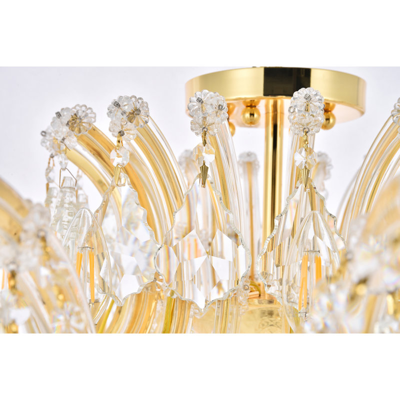 Cristal taillé royal transparent Maria Theresa Maxfield, Doré, H 25 po x l 36 po x P 36 po, 8 lumières