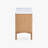 Estell Marble Top Sideboard Shelves Storage Natural Oak Cabinet with Unique Reeded Doors