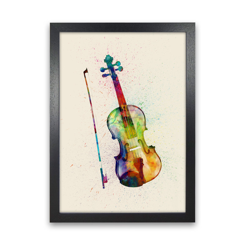 Violin by Michael Tompsett - Print, 63cm H x 46cm W x 3cm D, Black Framed