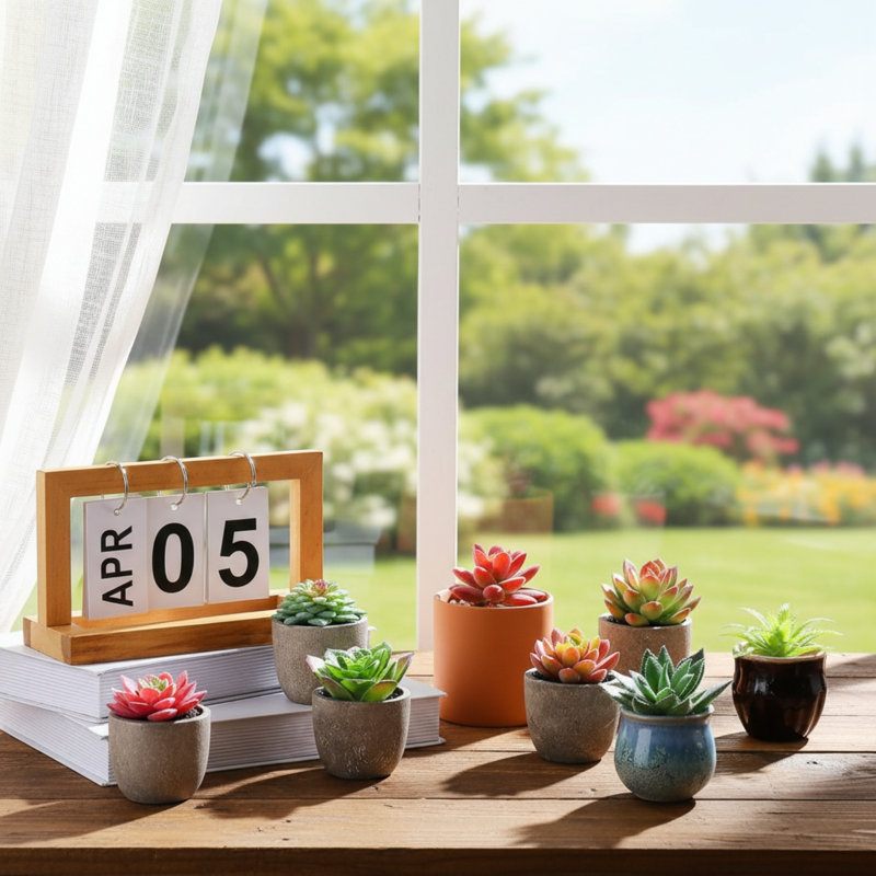50 Mini Artificial Succulent Plants Assorted Unpotted Plastic Cactus Stems For Home And Garden Decor