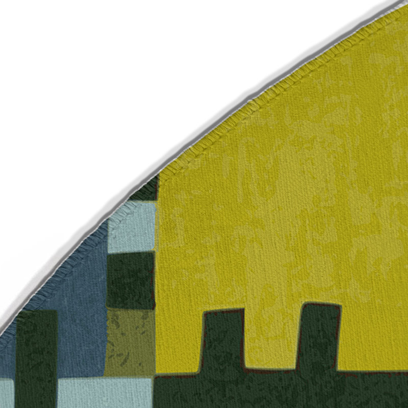 Tapis intérieur et extérieur Pixelated Plains, Rond 5 pi