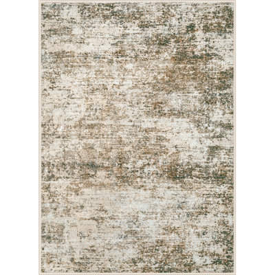 Tapis lavable abstrait moderne, 8 pi x 10 pi, neutre, antidérapant, doux et antitaches pour salon, brun