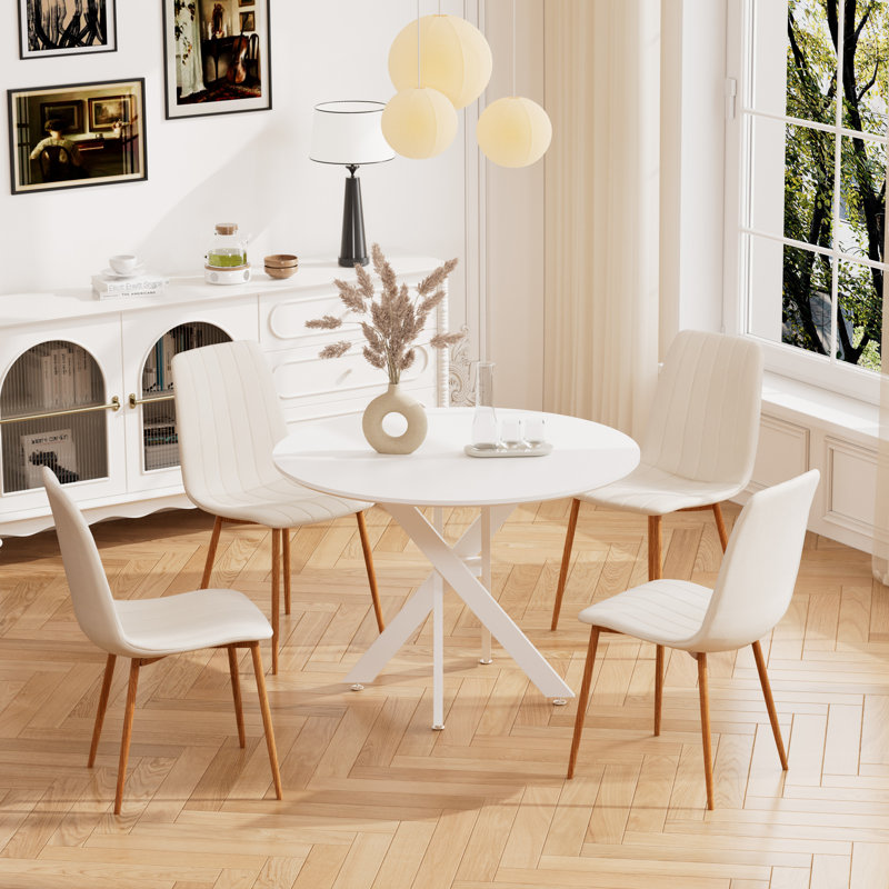 Ensemble de table de salle à manger 5 pièces avec 4 chaises en velours, Noir, H 30 po x L 36 po x l 36 po