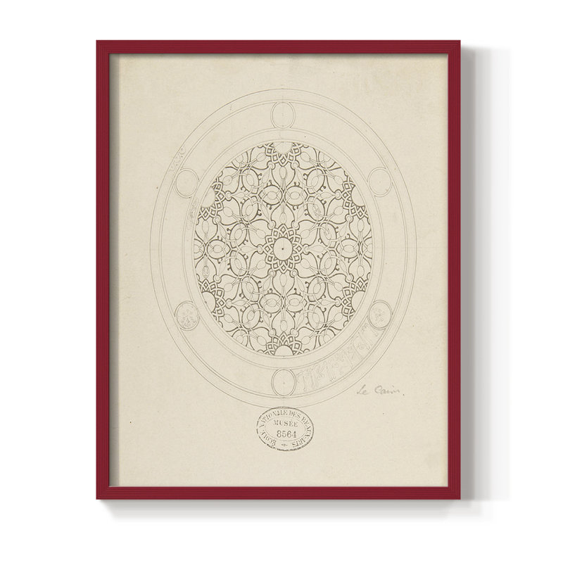 Reproduction encadrée rétro XCIV - bois massif, H 15 po x l 12 po, Rouge