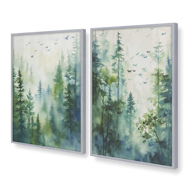 «Serene Forest In Flight», H 15,25 po x l 12,25 po, Chrome poli