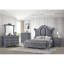 Lit de grand lit 1pc avec tête de lit capitonnée, revêtement luxueux et garniture cloutée complexe, motif à losanges capitonné, décor moderne gris argenté-1285646624-1285646639