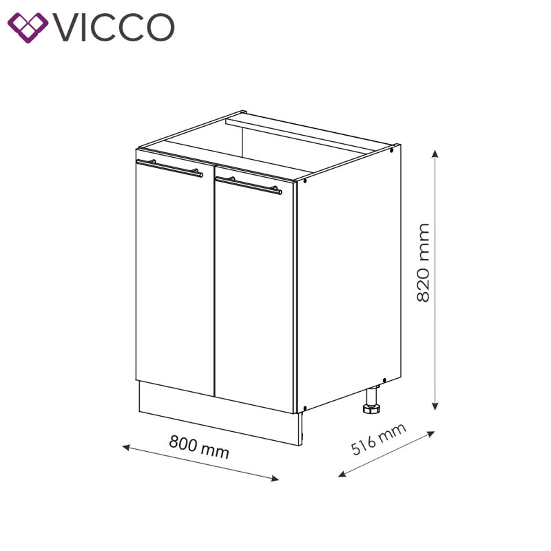 Ballinger Glossy Base Unit, Anthracite/White