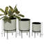 Ensemble de pots à fleurs ronds en métal bleu sarcelle 3: 10 po, 13 po, 14 po-1341034042