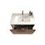 Meuble-lavabo mural 30 po rayé en céramique noyer blanc rayé pour salle de bain