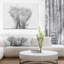 «Black and White Elephant», reproduction sur toile tendue-29496876