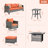 Lovall Wood Premium All-Weather Wicker 5 - Person Patio Conversation Set with Cushions-1865013316