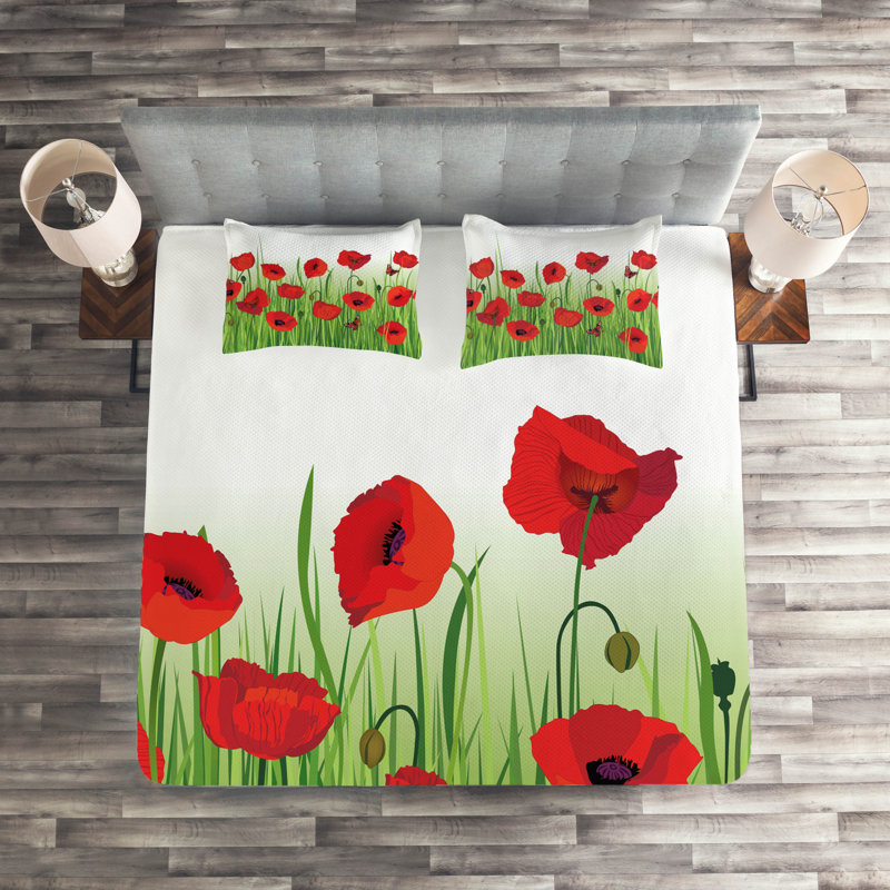 Farmhouse / Country Polyester Floral Coverlet