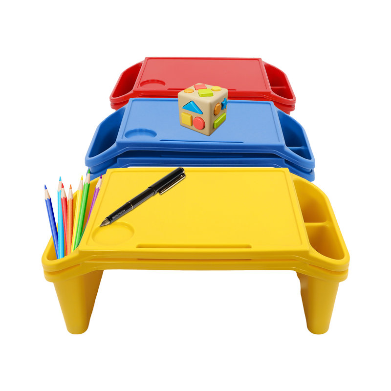 Paquet de 6 plateaux de bureau Aleshea avec rangement, table d'activités multifonctionnelle - options de couleurs