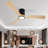 Wood Flush Mount Ceiling Fans 52 in. With Lights And Remote,22W LED Light,3 Natural Color Wood Blades,6 Speeds,Reversible Quiet Motor