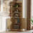 67-Inch Tall Corner Cabinet, Corner Bookshelf Organizer with Fluted Doors & Open Shelves, for Kitchen, Living Room