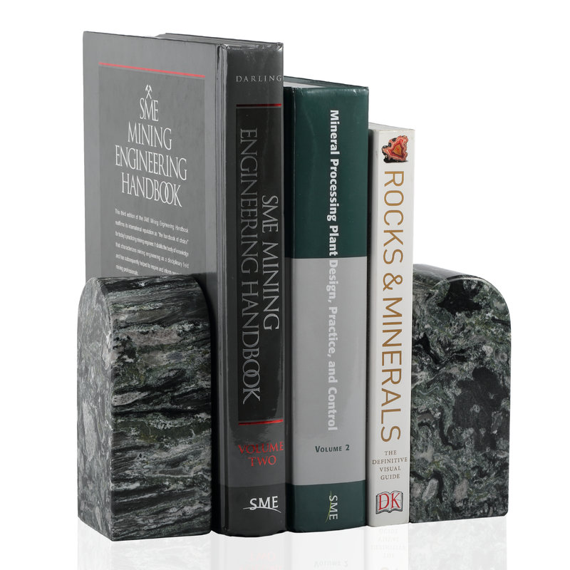 Serre-livres en marbre (ensemble de 2), H 2,3 po x l 2,54 po x P 5,66 po, Vert / noir